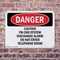 Signmission Caution FM-200 System Discharge Alarm Do Danger Sign, Plastic, 10in W x 7in L, 2PK OS-2PACK-DS-P-710-L-2280 - alternate 6